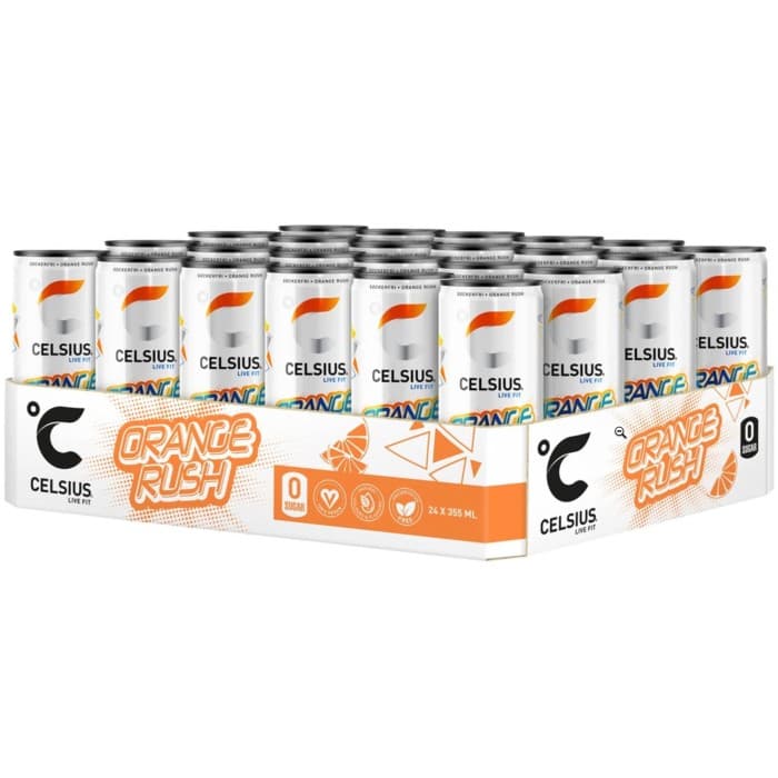 Celsius Orange Rush Apelsin Energidryck 24x35,5cl