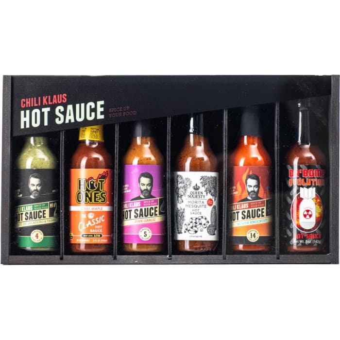 Chili Klaus Hot Sauces Six Pack – från Chili Klaus – 1299 kr – hos Delitea