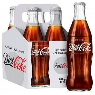 Coca-Cola Diet Coke Glasflaska 4x25cl från Coca-Cola – köp hos Delitea
