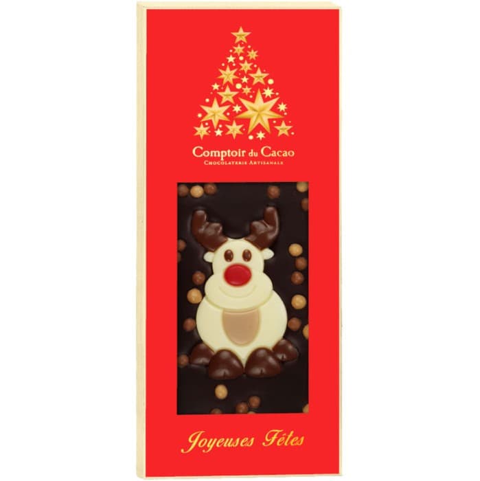 Comptoir du Cacao Mörk Chokladkaka Julmotiv Rudolf 90g från Comptoir du Cacao – köp hos Delitea