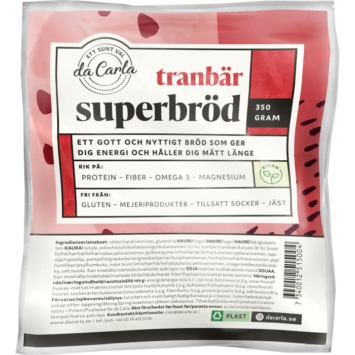 da Carla Superbröd Tranbär 350g från da Carla – köp hos Delitea