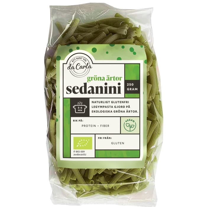 da Carla Gröna Ärtor Pasta Sedanini 250g från da Carla – köp hos Delitea