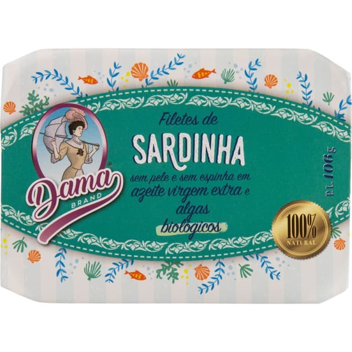 Dama Sardinfiléer i Olivolja med Tång 106g