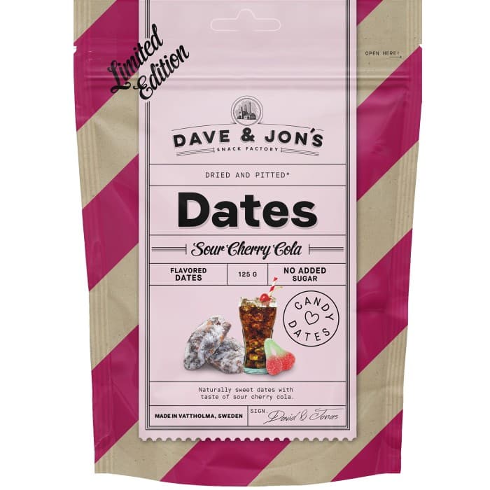 Dave & Jons Dadlar Sour Cherry Cola 125g