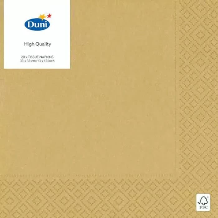 Duni Servetter Guld 33x33cm 20-pack