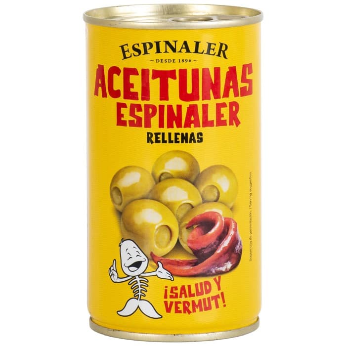 Espinaler Gröna Oliver Kärnfria med Ansjovis 340g – från Espinaler – 52 kr – hos Delitea