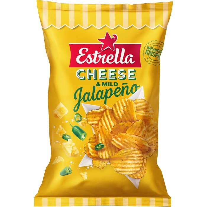 Estrella Cheese & Mild Jalapeno Chips 275g – från Estrella – 35 kr – hos Delitea