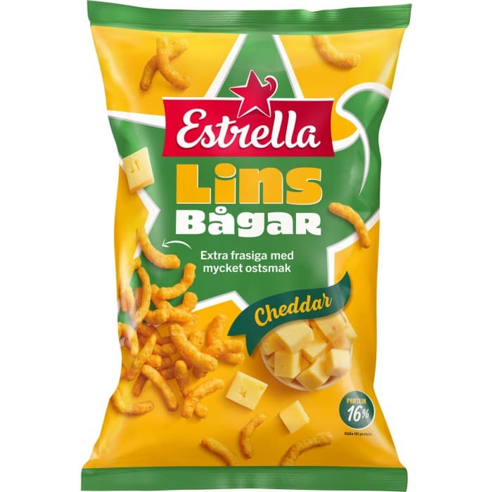 Estrella Linsbågar Äkta Cheddar 150g