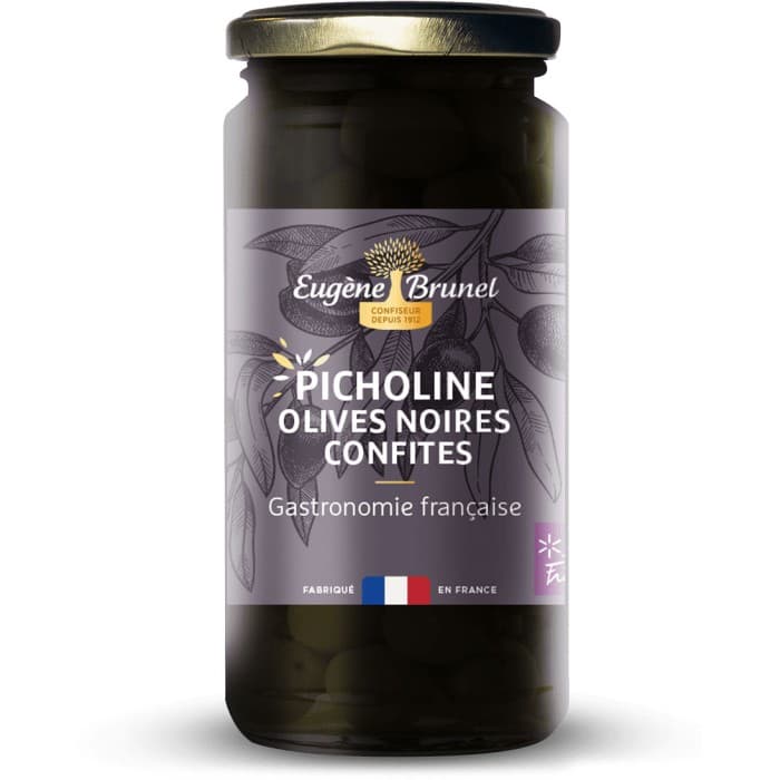Eugène Brunel Svarta Picholine Oliver 350g