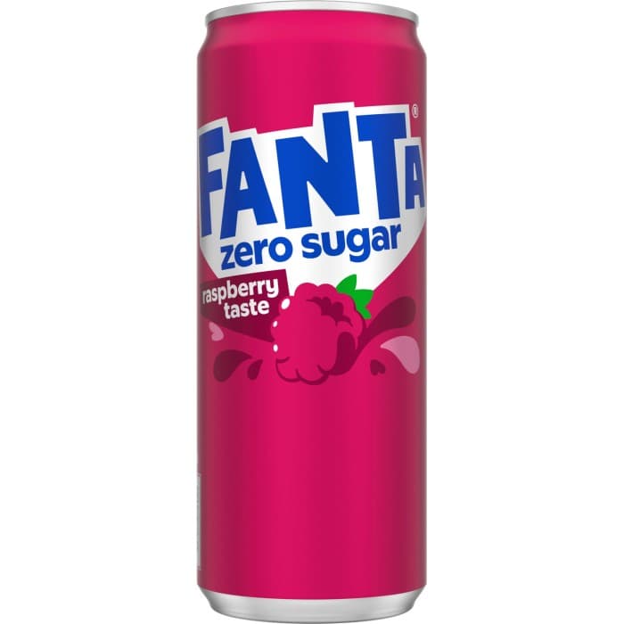 Fanta Zero Raspberry Läsk Burk 33cl – från Fanta – 12 kr – hos Delitea