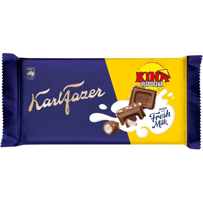 Fazer Karl Fazer Kina Rispuffar Chokladkaka 125g från Fazer – köp hos Delitea