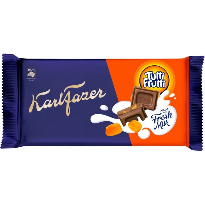 Fazer Karl Fazer Tutti Frutti Chokladkaka 145g från Fazer – köp hos Delitea
