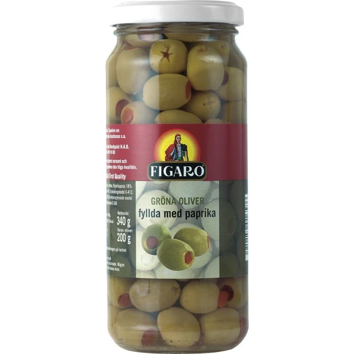 Figaro Gröna Oliver Paprika 340g