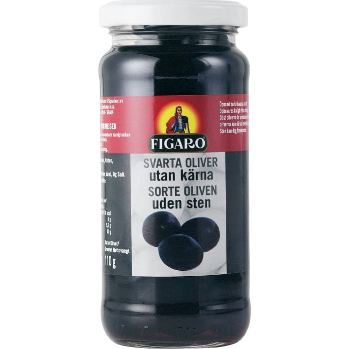 Figaro Svarta Oliver utan Kärnor 240g