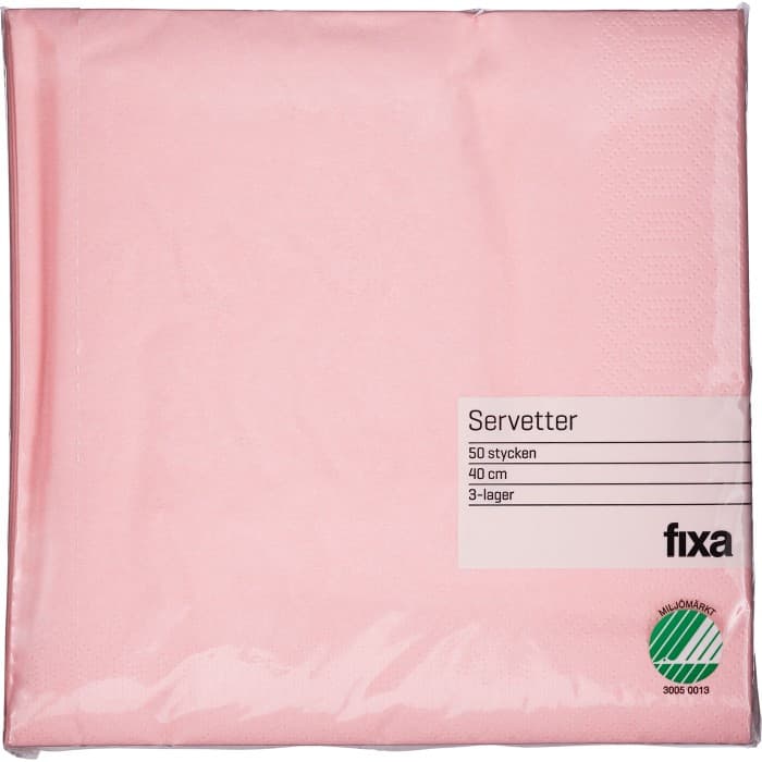 Fixa Servett Ljusrosa 40cm 50-pack