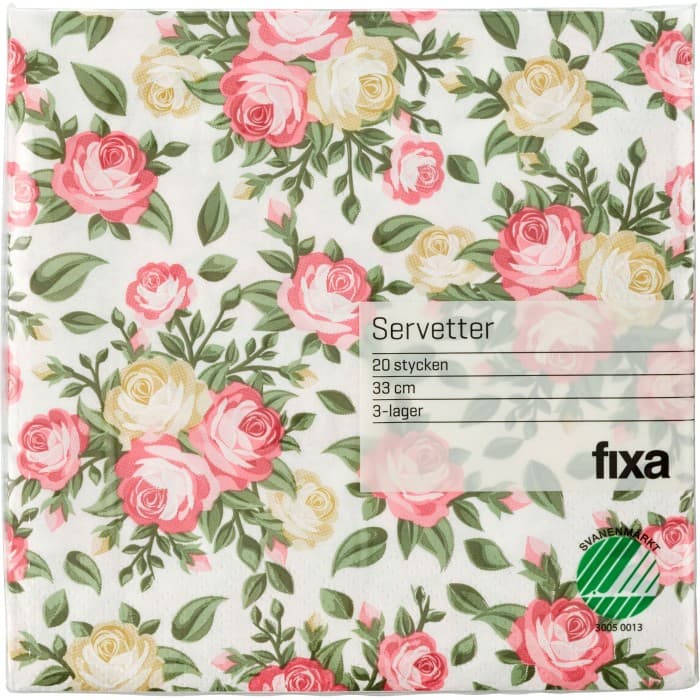 Fixa Servetter Rosor 33x33cm 20-pack
