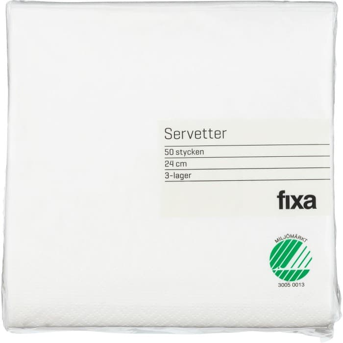 Fixa Servett Vit 24cm 50-pack