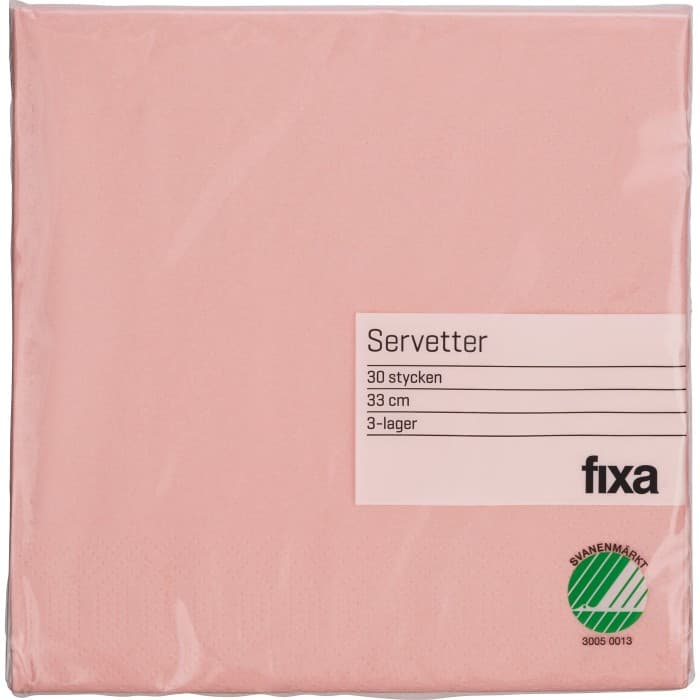 Fixa Servetter Mellow Rose 33x33cm 30-pack