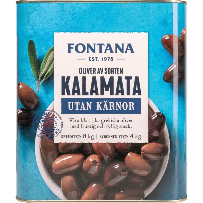 Fontana Kalamata Oliver utan Kärna 8kg