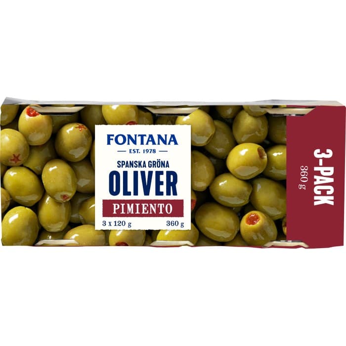 Fontana Gröna Oliver Pimiento 3x120g