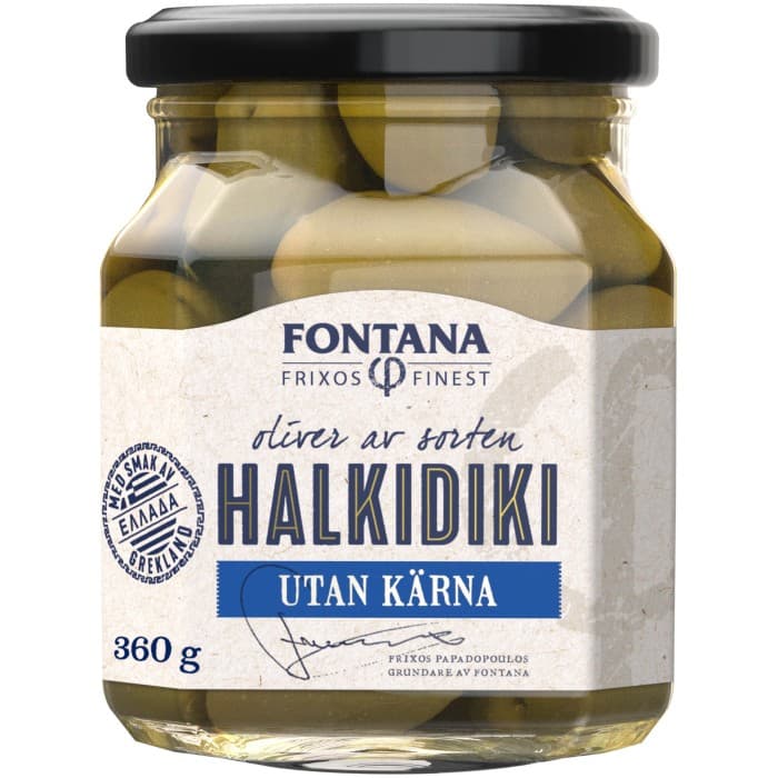 Fontana Oliver Halkidiki Gröna Urkärnade 380g
