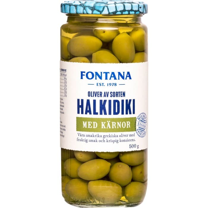 Fontana Oliver Halkidiki med Kärnor 500g – från Fontana – 33 kr – hos Delitea