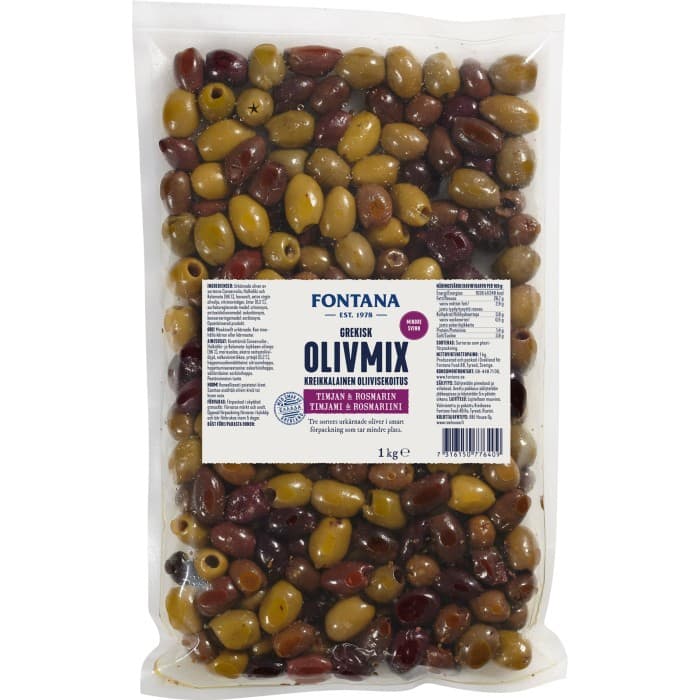 Fontana Olivmix Timjan & Rosmarin 1kg – från Fontana – 199 kr – hos Delitea