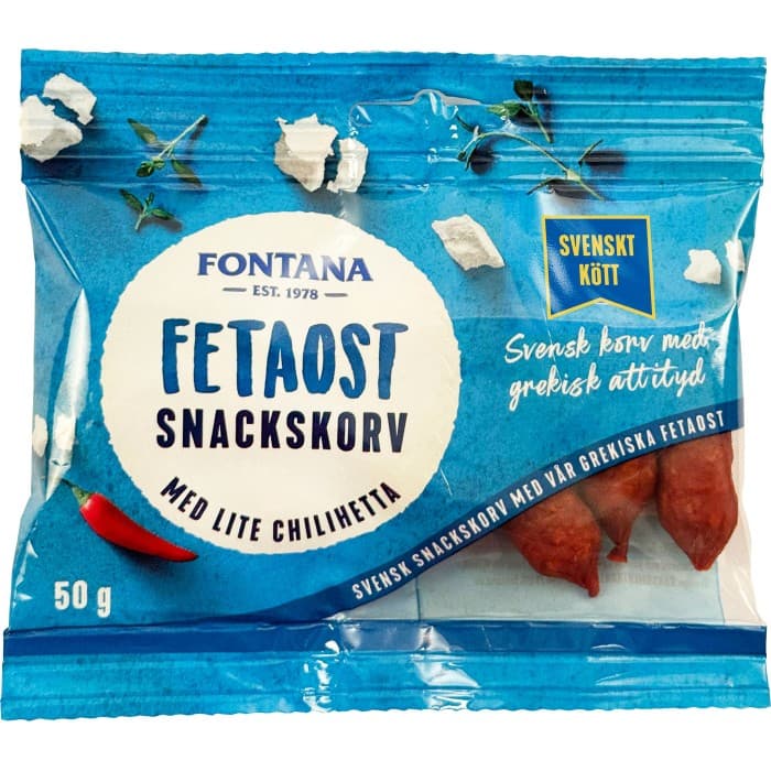 Fontana Snackskorv Fetaost 50g från Fontana - köp hos Delitea