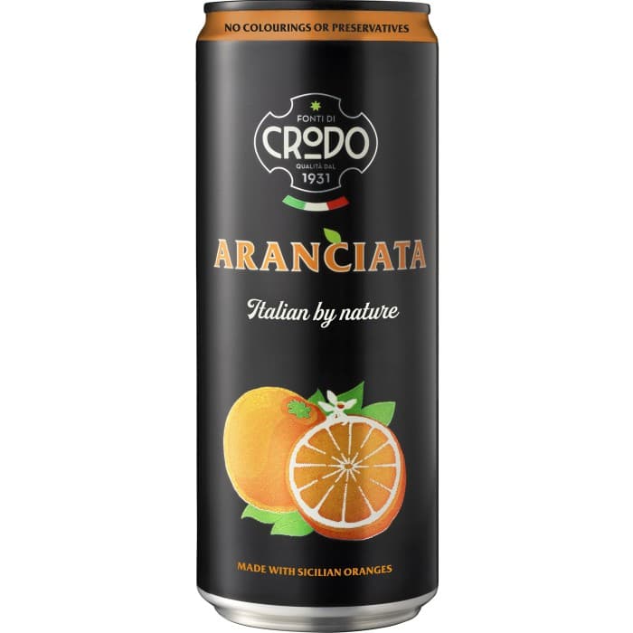 Fonti di Crodo Aranciata Läsk Burk 33cl från Fonti di Crodo – köp hos Delitea