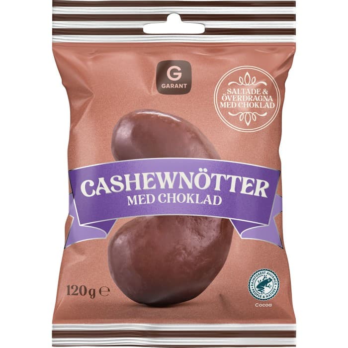 Garant Cashewnötter med Choklad 120g – från Garant – 35 kr – hos Delitea