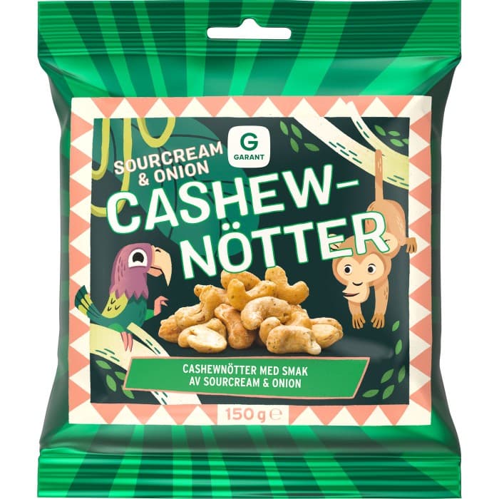Garant Cashewnötter Sourcream & Onion 150g – från Garant – 37 kr – hos Delitea