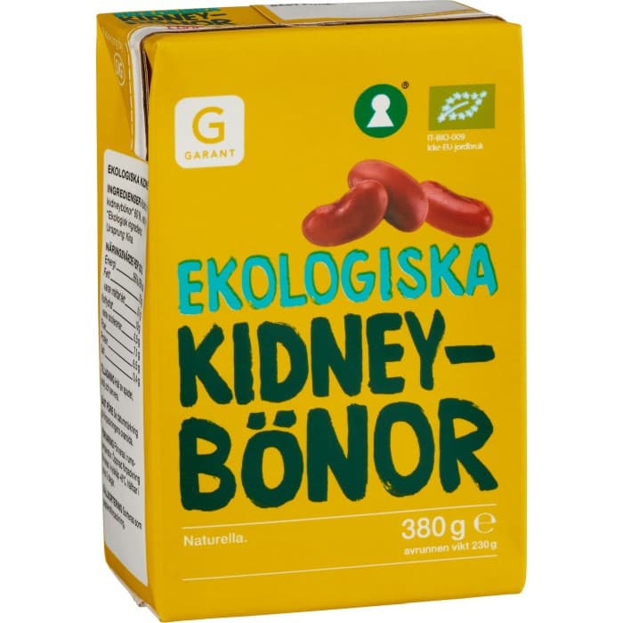 Garant Ekologiska Kidneybönor Naturella 380g