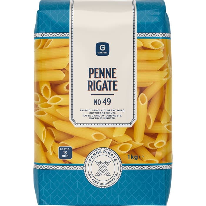 Garant Pasta No 49 Penne Rigate 1kg från Garant – köp hos Delitea