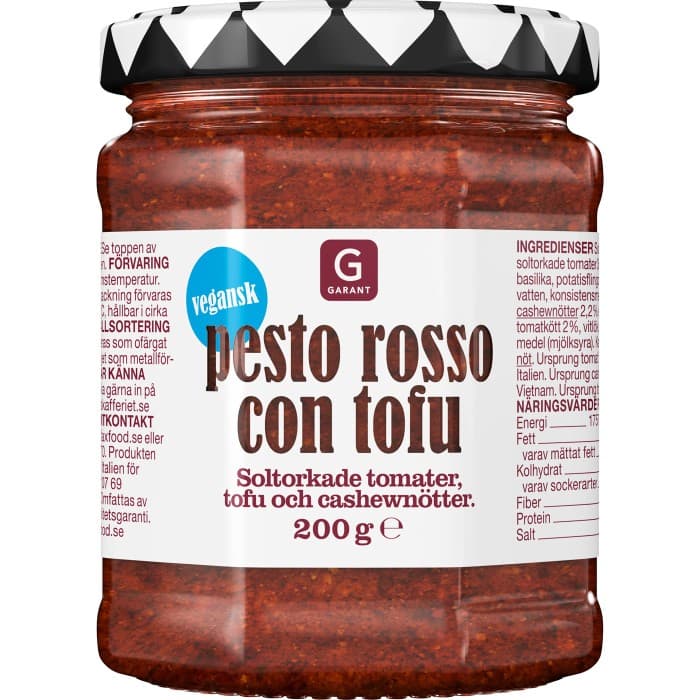 Garant Pesto Rosso con Tofu 200g – från Garant – 26 kr – hos Delitea