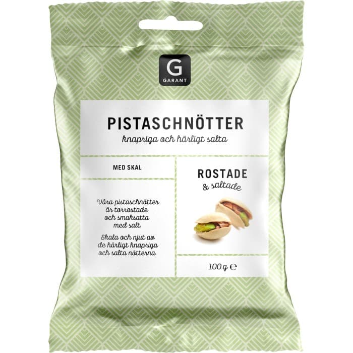 Garant Pistagenötter Rostade Saltade 100g från Garant – köp hos Delitea