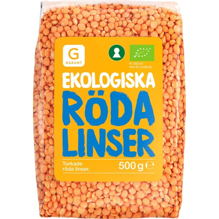Garant Ekologiska Röda Linser 500g