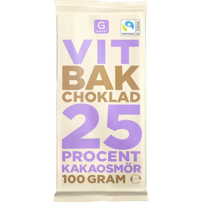 Garant Vit Bakchoklad 100g