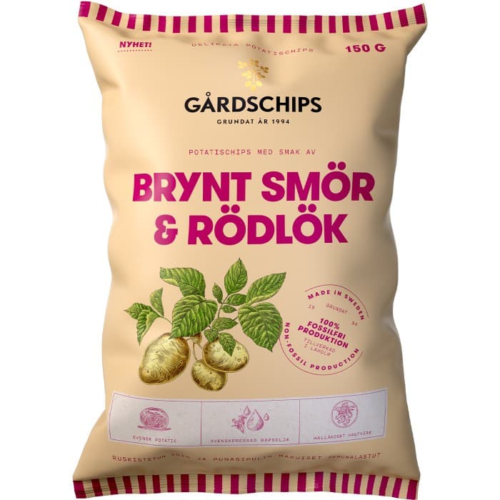 Gårdschips Brynt Smör & Rödlök 150g