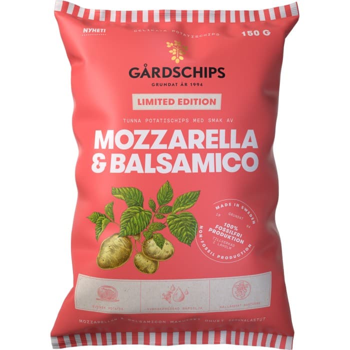 Gårdschips Mozzarella & Balsamico Potatischips 150g