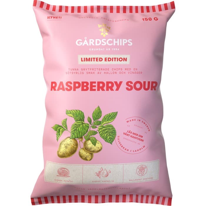 Gårdschips  Raspberry Sour Limited Edition Chips 150g