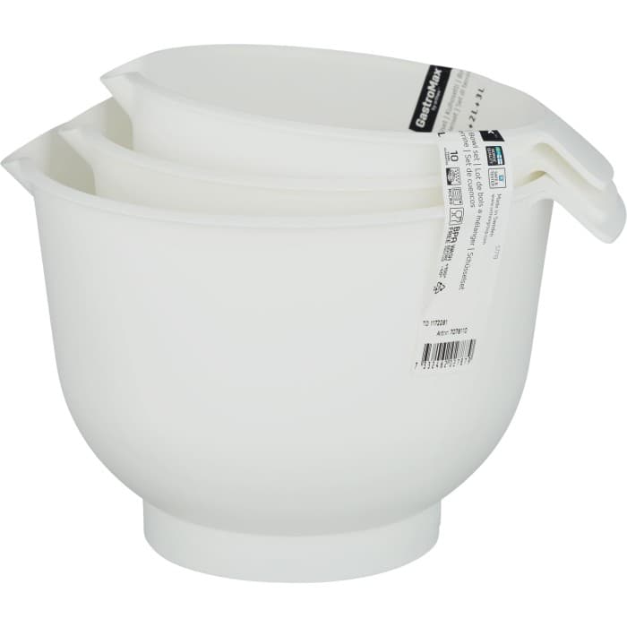 GastroMax Vispskålar Set Vitt 1,5+2+3L 3-pack