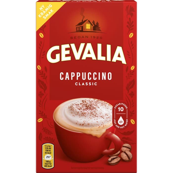 Gevalia Cappuccino Classic Portionspåsar 10-pack