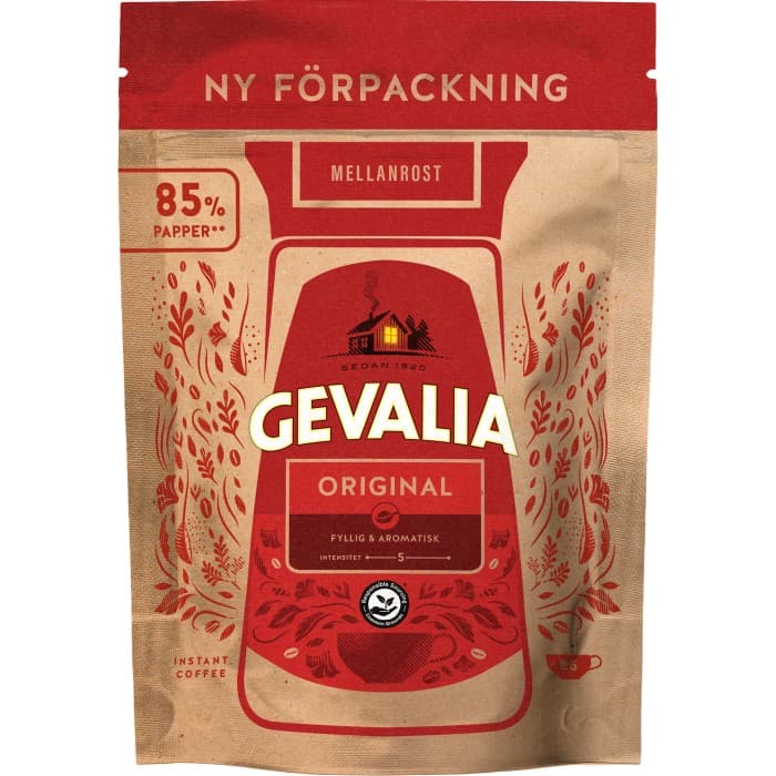 Gevalia Mellanrost Paper Refill Original Snabbkaffe 150g
