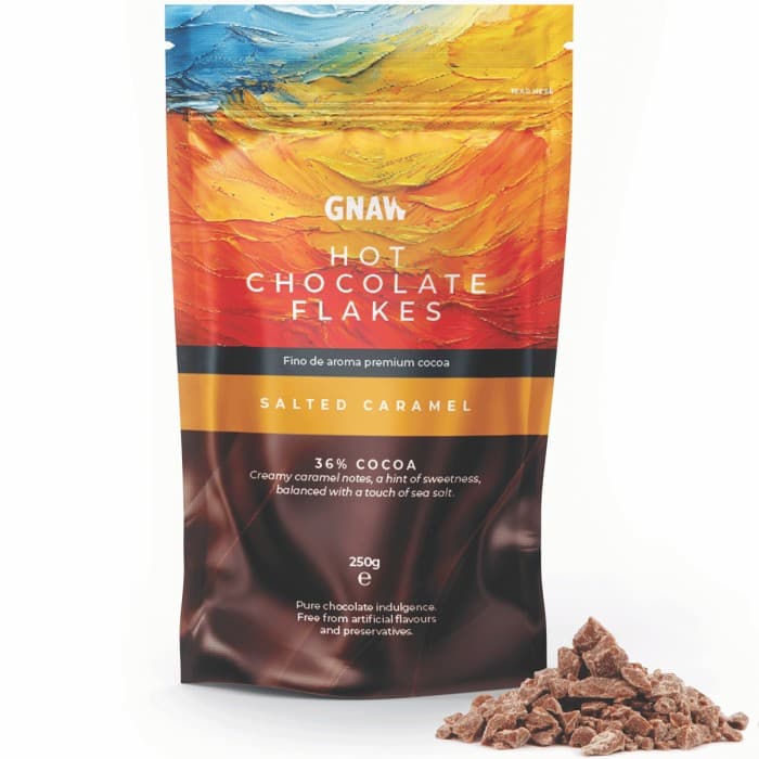 Gnaw Drickchoklad Salt Karamell Choklad Flakes 250g – från Gnaw – 129 kr – hos Delitea