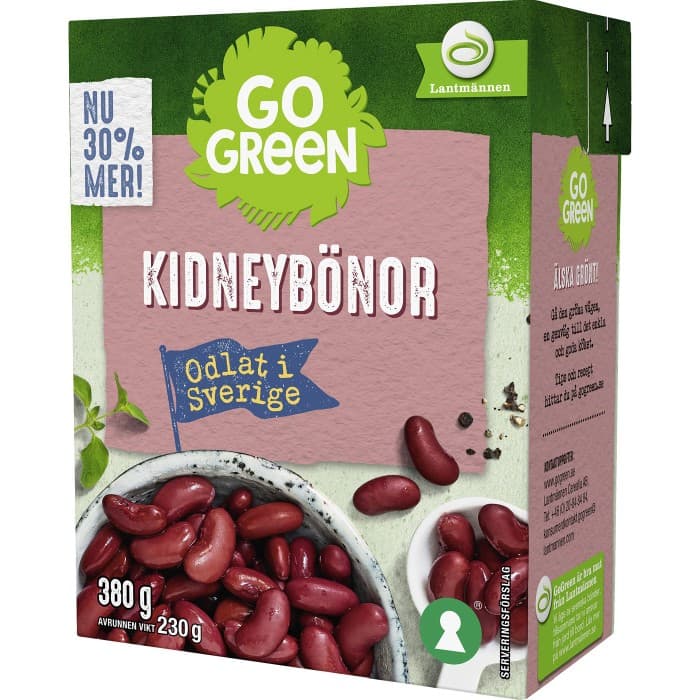GoGreen Kidneybönor Svenskodlade 380g – från GoGreen – 18 kr – hos Delitea