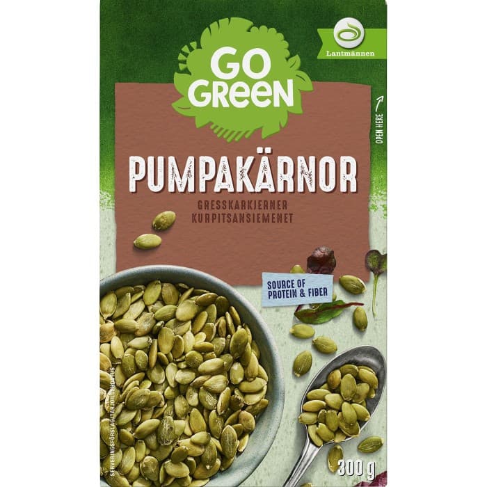 GoGreen Pumpakärnor 300g – från GoGreen – 42 kr – hos Delitea
