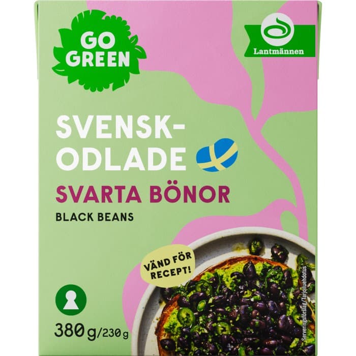 GoGreen Svenskodlade Svarta Bönor 380g från Lantmännen – köp hos Delitea