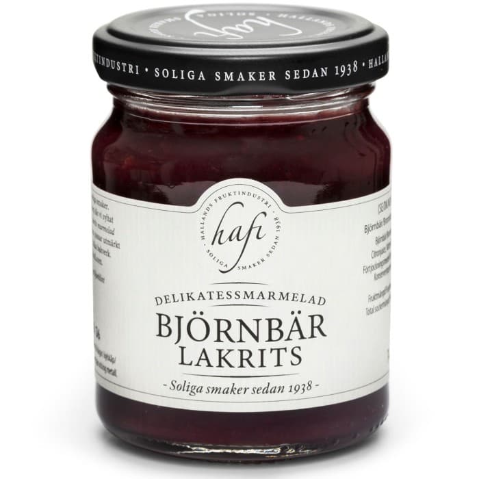 Hafi Björnbär Lakrits Marmelad 140g