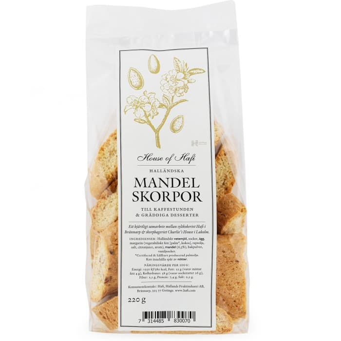 Hafi Mandelskorpor 220g – från Hafi – 65 kr – hos Delitea