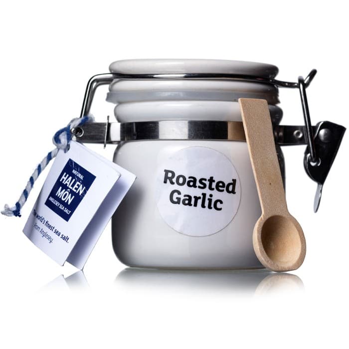 Halen Môn Roasted Garlic Vit Keramikbehållare 15g